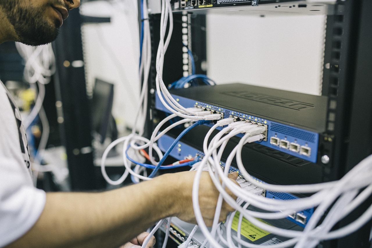 server rack network cabling data center